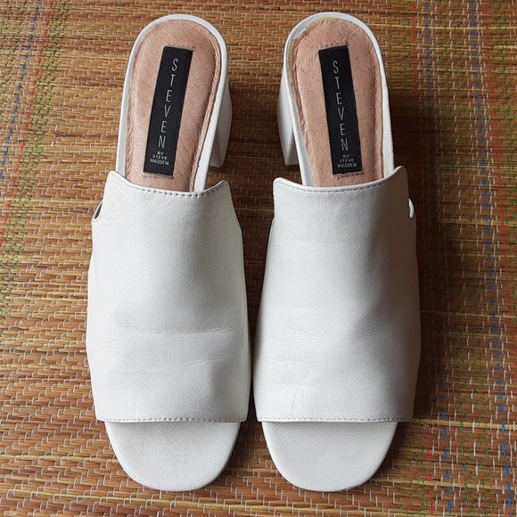 Steven by Steve Madden Bone Leather Open-Toe Shoes Size 8.5 Womens - Picture 4 of 7